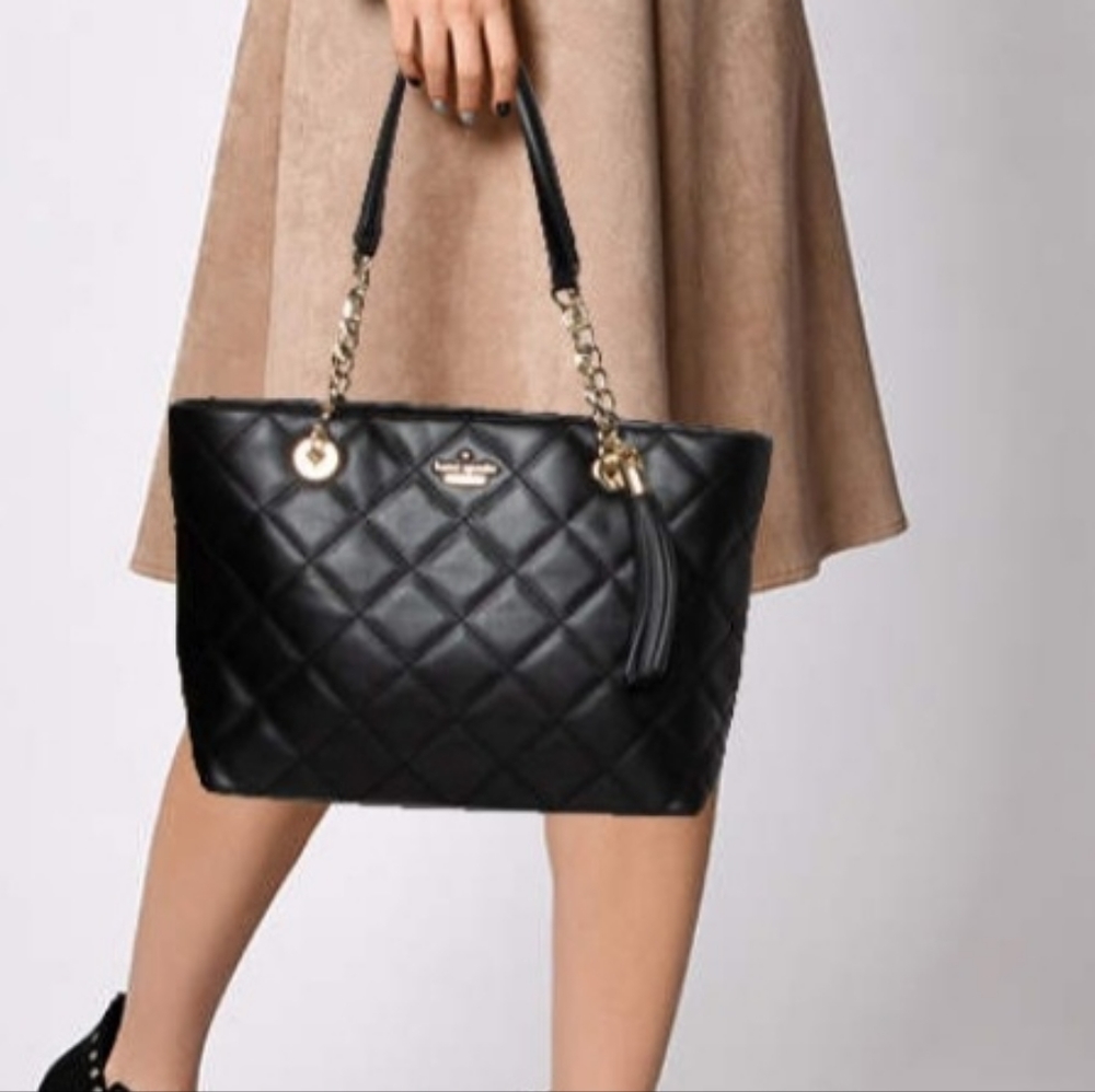 Kate Spade Black Quilted Leather Emerson Place Phoebe Tote